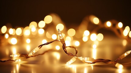 Poster - A soft, glowing fairy lights background with a dark, clear space for text
