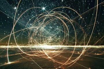 Poster - Exploring the Quantum Landscape of Energy and Motion Above a Vivid Horizon at Night