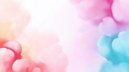 Sticker - A colorful abstract background with clouds and a rainbow, AI