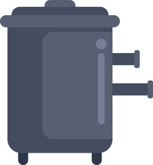 Poster - simple flat illustration of a water heater boiler heating home system