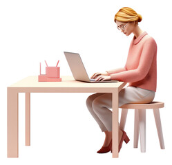 Sticker - PNG Sitting laptop desk furniture.