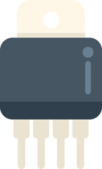 Poster - Microchip representing a semiconductor with pins for connecting to a circuit board