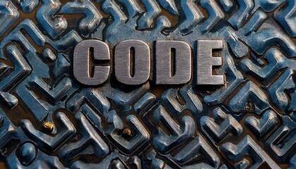Poster - Code Engraved on Stylish Metal Background