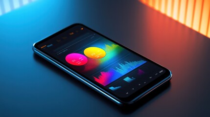 Poster - Smartphone with Colorful Charts
