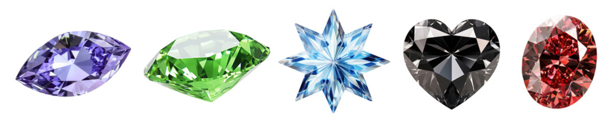 Wall Mural - Gemstone png cut out element set