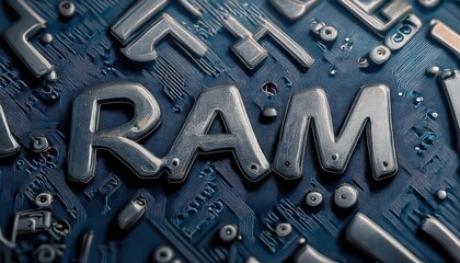 Poster - High-Quality Computer RAM in Close-Up View