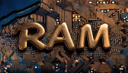 Poster - RAM Memory Module on Circuit Board