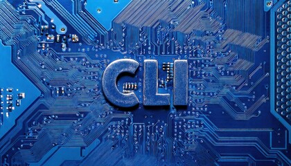  - CLI Logo on Blue Circuit Board Background