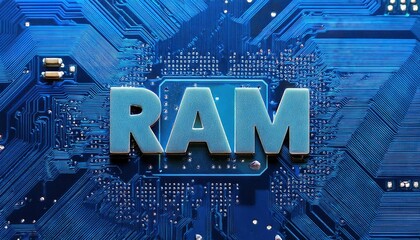 Poster - High-Quality Computer RAM on Motherboard