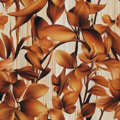 Canvas Print - style Exotic floral pattern wallpaper texture. 