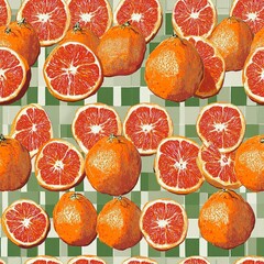 Poster - Seamless Pattern with oranges.  