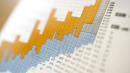 Poster - Inflation and tax concept Rising inflation rates graph, selective focus, blured 