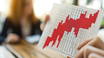 Aufkleber - Inflation and tax concept Rising inflation rates graph, selective focus, blured 