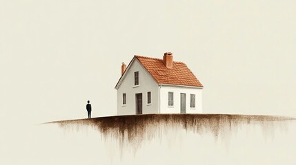 Wall Mural - Housing Crisis: Minimalist Depictions of Skyrocketing Property Prices 