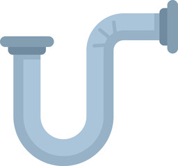 Poster - Plumbing siphon pipe connecting two pipes, colorful simple icon in flat style, vector illustration