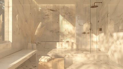 Poster - discover serenity in the calm atmosphere of this serene washroom