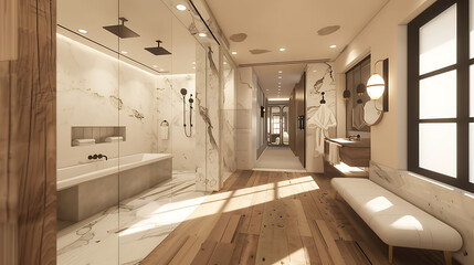 Poster - discover serenity in the calm atmosphere of this serene washroom
