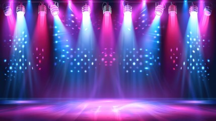 Sticker - Colorful Stage Lights with Vibrant Background Effects