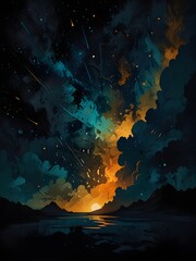 Wall Mural - Abstract Grungy Space Moonscape