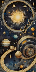 Wall Mural - Abstract Grungy Space Moonscape