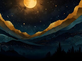 Wall Mural - Abstract Grungy Space Moonscape