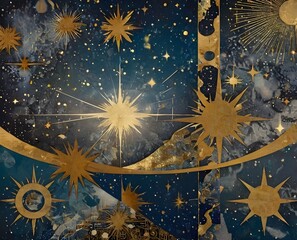 Wall Mural - Abstract Grungy Space Moonscape
