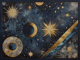 Wall Mural - Abstract Grungy Space Moonscape