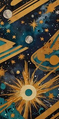 Wall Mural - Abstract Grungy Space Moonscape
