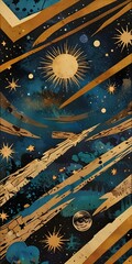Wall Mural - Abstract Grungy Space Moonscape