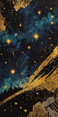 Wall Mural - Abstract Grungy Space Moonscape