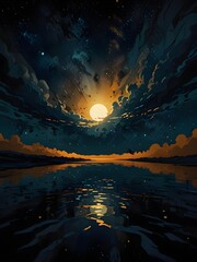 Wall Mural - Abstract Grungy Space Moonscape