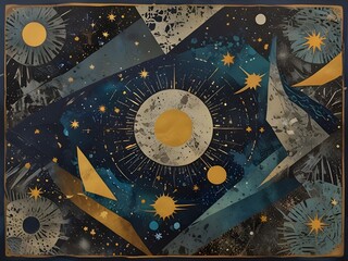 Wall Mural - Abstract Grungy Space Moonscape