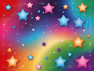 Colorful starry background with galaxy and sparkle effects, vibrant blue, pink, purple, and neon hues, abstract fantasy design with gradient and glitter for modern wallpaper, poster, dream backdrop (2