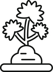 Poster - eco celery growing in organic farm soil line icon