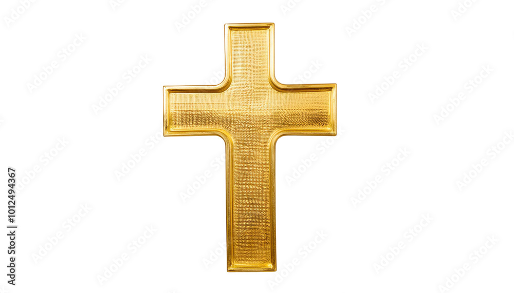 Golden Christian Cross Symbol - Isolated PNG with Transparent ...