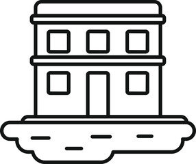 Poster - simple vector of a two storey house floating in the air with a door and windows