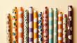 © Ice Cream Paradise - a collection of colorful paper straws arranged neatly against a soft light yellow background