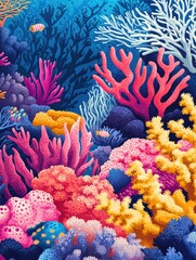 Vivid Coral Reef Illustration