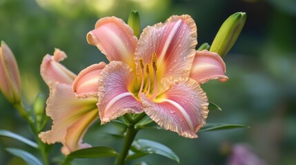 Poster - Pink Daylily Blossom