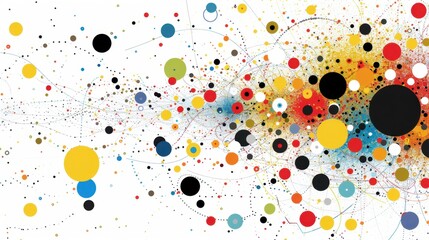 Poster - colorful abstract dot and line pattern art