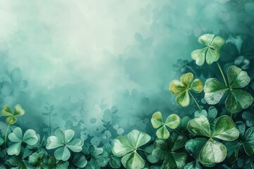 Colorful Watercolor Saint Patrick's Shamrock Background