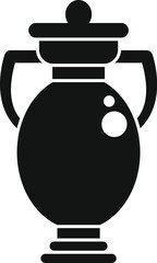 Poster - simple vector icon of a chemical flask with bubbles, isolated on a white background