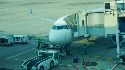 Airplane Parked at Soekarno-Hatta International Airport, Indonesia