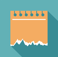 Poster - Blank ripped note paper is hanging with copy space on a blue background