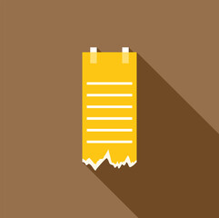 Poster - yellow notepad paper page sticking with tape on a brown wall