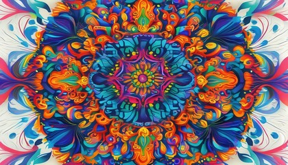 Wall Mural - Vibrant Colorful Mandala Design for Artistic Projects