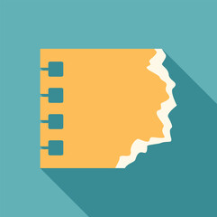 Poster - yellow notepad with metal spiral binding at left and torn off paper at right showing blank page with