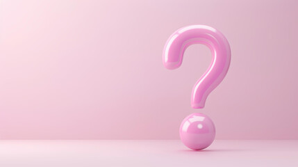 Poster - A sleek 3D illustration of a question mark symbol, designed with a modern aesthetic against a clean white backdrop.