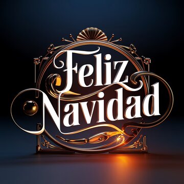 Feliz Navidad calligraphic Christmas tree Winter Design for greeting card posters stickers banner