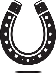 Horseshoe logo silhouette vector black and white